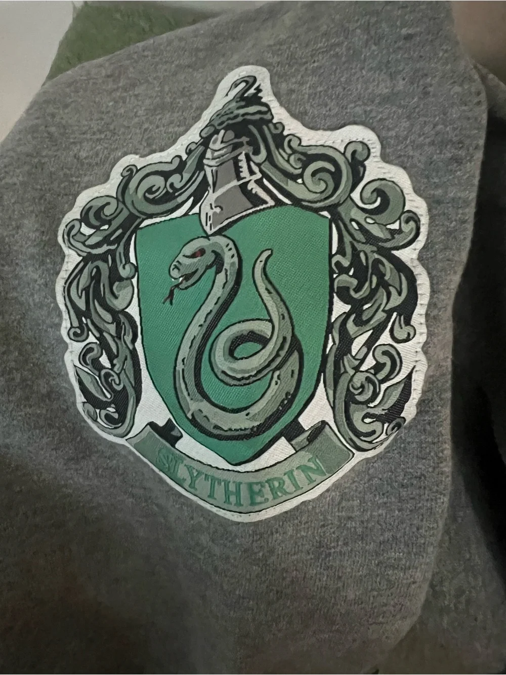 Harry Potter Gray Slytherin Crewneck Sweatshirt - Collegiate Style M